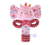 Sonajero De Peluche Para Bebé | Juguetes De Conejito Y Elefante Con Anilla Suave | Juguetes Sensoriales Con Anilla Suave | Lindos Sonajeros De Peluche, Rosa, Juguete Infantil Para Agarrar, Den