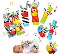 Sonajeros de muñeca para bebés, juguetes de desarrollo para bebés, calcetines de juguete para bebés, sonajero, regalos para recién nacidos, niñas y niños de 0 a 9 meses, juguete de 4 piezas