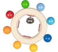Sonajeros marca GOKI. Modelo Sonajero anilla con 8 perlas arco iris