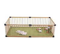 Sonakia Parque De Madera Natural para Bebés, 150x200cm 160x180cm 180x200cm Corralito Grande para Bebés, Parque Infantil Bebe, Corralito para Gatear, Centro De Actividades para Niños,180x180cm