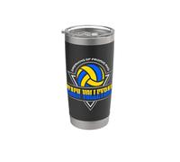 Soñando con viernes y Spike Block Lover Beach Volleyball Vaso térmico de acero inoxidable de doble pared