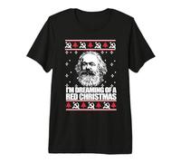 SOÑANDO Navidad Rojo Karl Marx Suéter Feo De Navidad Meme Camiseta Premium