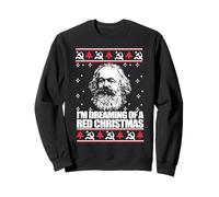 SOÑANDO NAVIDAD ROJO Karl Marx Suéter Feo De Navidad Meme Sudadera