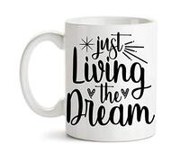 Soñando, Simplemente Viviendo El Sueño Tazas De Cerámica Elegante Tazas De Desayuno Con Asa Mug Para Leche Espresso Bebidas Frías Y Calientes 330Ml