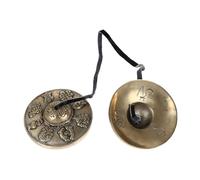 Sonar la campana Platillos de cobre puro Campana de meditación hecha a mano de cobre Instrumento de percusión de estilo religioso Instrumento de percusión de cobre Campana de platillo tibetano Nepa