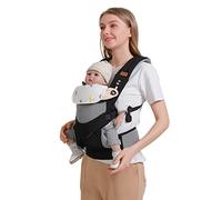 SONARIN 3 en 1 Mochila Portabebés Transpirable,Portabebés Ligero Multifunción Portador de Bebé Ergonómica para Recién Nacidos y Niños Pequeños 3-48 Meses,Todas las Posiciones(Negro)