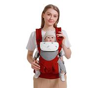 SONARIN 3 en 1 Mochila Portabebés Transpirable,Portabebés Ligero Multifunción Portador de Bebé Ergonómica para Recién Nacidos y Niños Pequeños 3-48 Meses,Todas las Posiciones(Rojo)