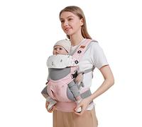 SONARIN 3 en 1 Mochila Portabebés Transpirable,Portabebés Ligero Multifunción Portador de Bebé Ergonómica para Recién Nacidos y Niños Pequeños 3-48 Meses,Todas las Posiciones(Rosa)