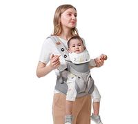 SONARIN 3 en 1 Mochila Portabebés Transpirable,Portabebés Ligero Multifunción Portador de Bebé Ergonómica para Recién Nacidos y Niños Pequeños 3-48 Meses,Todas las Posiciones(Gris)