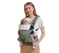 SONARIN 3 en 1 Mochila Portabebés Transpirable,Portabebés Ligero Multifunción Portador de Bebé Ergonómica para Recién Nacidos y Niños Pequeños 3-48 Meses,Todas las Posiciones(Verde)