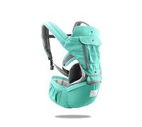 SONARIN 3 en 1 Multifuncional Hipseat Baby Carrier, Portador de bebé,Anverso y Reverso,100% Algodón,Ergonómica, Tamaño Libre(Verde)