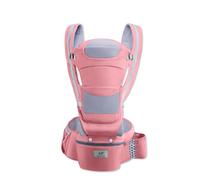 SONARIN 3 en 1 Todas las Estaciones Mochila Portabebés con Asiento de Cadera,Portabebé Ergonómico Multifuncional Portador de Bebé Multiposición para Recién Nacidos 0-48 Meses(Rosa)