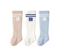 SONARIN 3 Pares Calcetines para Bebé Niñas Niños,Bebés Calcetines Hasta la Rodilla Calcetines Altos Medias de Algodón Cálido para Recién Nacidos Infantiles Niños Pequeños 0-6 Meses