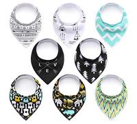 SONARIN 8 x Baberos para Bebés Bandana Bufanda Toalla Drool Babas Tela para Niña Niño,babero de algodón orgánico súper absorbente