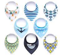 SONARIN 8 x Baberos para Bebés Bandana Bufanda Toalla Drool Babas Tela para Niña Niño,babero de algodón orgánico súper absorbente