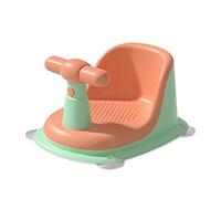 SONARIN Asiento Bañera Bebe,Antideslizante Seguro Asiento de Baño Sillón de Baño Silla Bañera Bebe Sillón de Ducha con Respaldo & 4 Ventosas para Bebe de 6 a 18 Meses(Naranja)