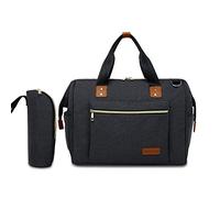 SONARIN Bolsa para cambiar pañales para bebés,bolsillo aislante,Impermeable,Gran Capacidad,Elegante y Duradero(Negro)