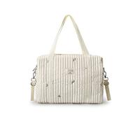 SONARIN Bordada Bolsa de Pañales para Bebés,Elegante Gran Capacidad Algodón Bolsa Materna Bolso Cambiador Ligera Bolsa de Viaje para Pañales Portátil con 2 Ganchos Carrito Bebé(Oliva)