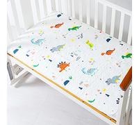 SONARIN Cambiador de Pañales para Bebé,Almohadilla de Orina Almohadilla De Cuna Impermeable Portátil Algodón Colchón Bebé Estera de Orina Lavables Transpirable para Niños 50x70cm(Dinosaurio)