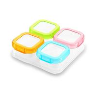 SONARIN Contenedor de almacenamiento de alimentos para bebé sin BPA, contenedor de almacenamiento de suplemento de alimentos para bebés, refrigerar y microondas,100% a prueba de fugas(4 x 120 m)