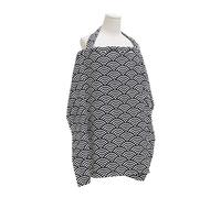 SONARIN Cubierta de Lactancia,Funda de Lactancia Transpirable Pañuelo Lactancia Materna Manta Lactancia Bufanda de Lactancia Delantal Lactancia Capa de Lactancia con Correa Ajustable(Ola Negra)