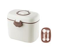 SONARIN Dispensador de Leche en Polvo,550ML Dispensador de Fórmula Hermético Portátil Caja de Leche en Polvo Contenedor Almacenamiento Recipiente para Leche con Cuchara & Tenedor(Blanco)