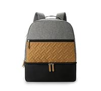 SONARIN Doble Capa Mochila de Pañales para Bebé,Gran Capacidad Impermeable Bolsa de Pañales Bolso Cambiador con Porción Nevera Bolsa para Pañales de Viaje con Ganchos Carrito Bebé(Gris)