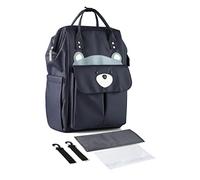 SONARIN Elegante Grande Mochila de Pañales para Bebé,Bolsa de Pañales Multifunción Impermeable Bolsa para Pañales de Viaje con Cambiador y Ganchos Carrito Bebé para Mamá & Papá(Azul Oscuro)