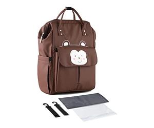 SONARIN Elegante Grande Mochila de Pañales para Bebé,Bolsa de Pañales Multifunción Impermeable Bolsa para Pañales de Viaje con Cambiador y Ganchos Carrito Bebé para Mamá & Papá(Marrón)