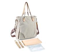 SONARIN Elegante Impermeable Bolsa de Pañales para Bebé,Gran Capacidad Maternidad Messenger Bolso Bandolera de Cambio Bolsa de Viaje para Pañales con Ganchos Carrito Bebé & Cambiador(Marfil)