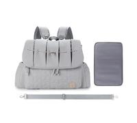 SONARIN Elegante Impermeable Mochila de Pañales para Bebé,Multifuncional Gran Capacidad Bolsa de Pañales Bolso Cambiador Bolsa de Viaje para Pañales con Cambiador & Correa de Hombro(Gris)