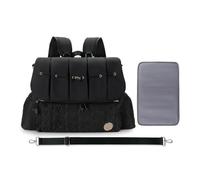 SONARIN Elegante Impermeable Mochila de Pañales para Bebé,Multifuncional Gran Capacidad Bolsa de Pañales Bolso Cambiador Bolsa de Viaje para Pañales con Cambiador & Correa de Hombro(Negro)