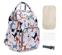 SONARIN Elegante Multifuncional Mochila de Pañales para Bebé,Gran Capacidad Bolsa de Pañales Impermeable Bolsa para Pañales de Viaje Portátil con Cambiador & Ganchos Carrito Bebé(Poni)