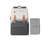 SONARIN Elegante Multifuncional Mochila de Pañales para Bebé,Gran Capacidad Impermeable Bolsa de Pañales con Cambiador,Bolso Cambiador de Viaje con Puerto USB & Bolsillos Aislados(Blanco+Gris)