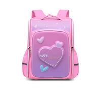 SONARIN Ergonómica Mochila para Escuela Primaria,Gran Capacidad Mochila Infantil Ligera Impermeable Mochila Escolar para Niños Estudiantes Bolso Niños Niñas Bolsa Mochila(Corazón Rosa)