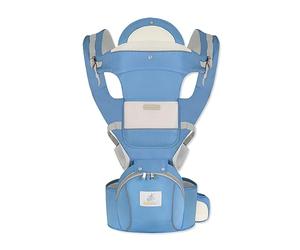 SONARIN Ergonómico Todas las Estaciones Mochila Portabebés con Asiento de Cadera,Portabebé Multifuncional Transpirable Portador de Bebé Multiposición para Recién Nacidos 0-36 Meses(Azul)