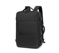 SONARIN Expandible Mochila de Viaje,26-36L Bolsa de Cabina Avion Equipaje de Mano Mochila para Portátil 17.3 Pulgadas Mochila Casual Impermeable con Puerto USB para Hombre Mujer(Negro)