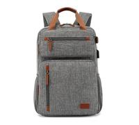 SONARIN Expandible Mochila Portatil,Convertible Mochila de Trabajo Bolso de Hombro Maletín,Multifuncional Mochilas Ordenador 15.6 Pulgadas Mochilas de Viaje Bolsa Casual con Puerto USB(Gris)