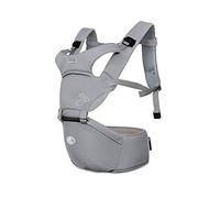 SONARIN Front Premium Hipseat Baby Carrier Portador de Bebé,Multifuncional, Ergonómico,100% Algodón,Hebilla giratoria de mariposa,Adaptado al crecimiento de su hijo(Gris)