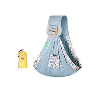 SONARIN Fular Portabebés,Algodón Portador de Bebé Bandolera Portabebés Mochila Portabebés Funda de Lactancia Portadores con Hebilla Ajustable para Bebés Recién Nacidos hasta 15kg(Ciervo Azul)