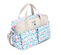 SONARIN Gran Capacidad Bolsa de Pañales para Bebés,Materna Messenger Bolsos Bandolera Bolsa de Viaje para Pañales Multifunción Impermeable con Correa de Hombro & Cambiador(Oso Polar)