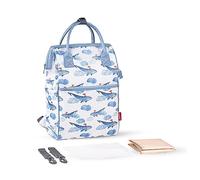 SONARIN Gran Capacidad Elegante Mochila de Pañales para Bebé,Bolsa de Pañales Multifuncional Bolso Cambiador Bolsa para Pañales de Viaje con Cambiador & Ganchos Carrito Bebé(Ballena)