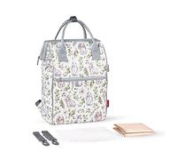 SONARIN Gran Capacidad Elegante Mochila de Pañales para Bebé,Bolsa de Pañales Multifuncional Bolso Cambiador Bolsa para Pañales de Viaje con Cambiador & Ganchos Carrito Bebé(Conejito)