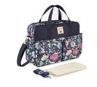 SONARIN Gran Capacidad Multifuncional Bolsa de Pañales para Bebés,Materna Messenger Bolsos Bandolera Bolsa de Viaje para Pañales Impermeable con Correa de Hombro & Cambiador(Púrpura Oscura-Flor)