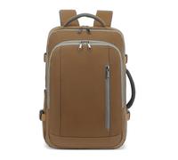 SONARIN Impermeable Mochila de Viaje,Expandible 22-31L Bolsa de Cabina Avion Equipaje de Mano Mochila para Portátil 17,3 Pulgadas Mochilas Casual con Puerto USB para Hombre Mujer(Café)