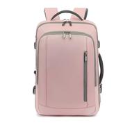 SONARIN Impermeable Mochila de Viaje,Expandible 22-31L Bolsa de Cabina Avion Equipaje de Mano Mochila para Portátil 17,3 Pulgadas Mochilas Casual con Puerto USB para Hombre Mujer(Rosa)