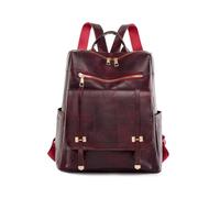 SONARIN Impermeable Mochila Mujer,Vintage PU Moda Mochila Damas Mochila Casual Mochilas Escolares Niñas Mochila de Viaje Antirrobo Ligero para Universidad Trabajo(Rojo)