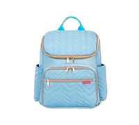 SONARIN Ligera Espaciosa Mochila de Pañales para Bebé,Multifuncional Impermeable Bolsa de Pañales con Cambiador,Bolso Cambiador de Viaje Portátil con 2 Bolsillos Aislados(Azul + Dorado)