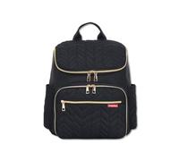 SONARIN Ligera Espaciosa Mochila de Pañales para Bebé,Multifuncional Impermeable Bolsa de Pañales con Cambiador,Bolso Cambiador de Viaje Portátil con 2 Bolsillos Aislados(Negro + Dorado)