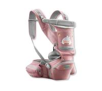 SONARIN Ligera Multifuncional Mochila Portabebés con Asiento de Cadera,Portabebés Ergonómico Transpirable Portador de Bebé Multiposición para Recién Nacidos 0-36 Meses(Rosa)